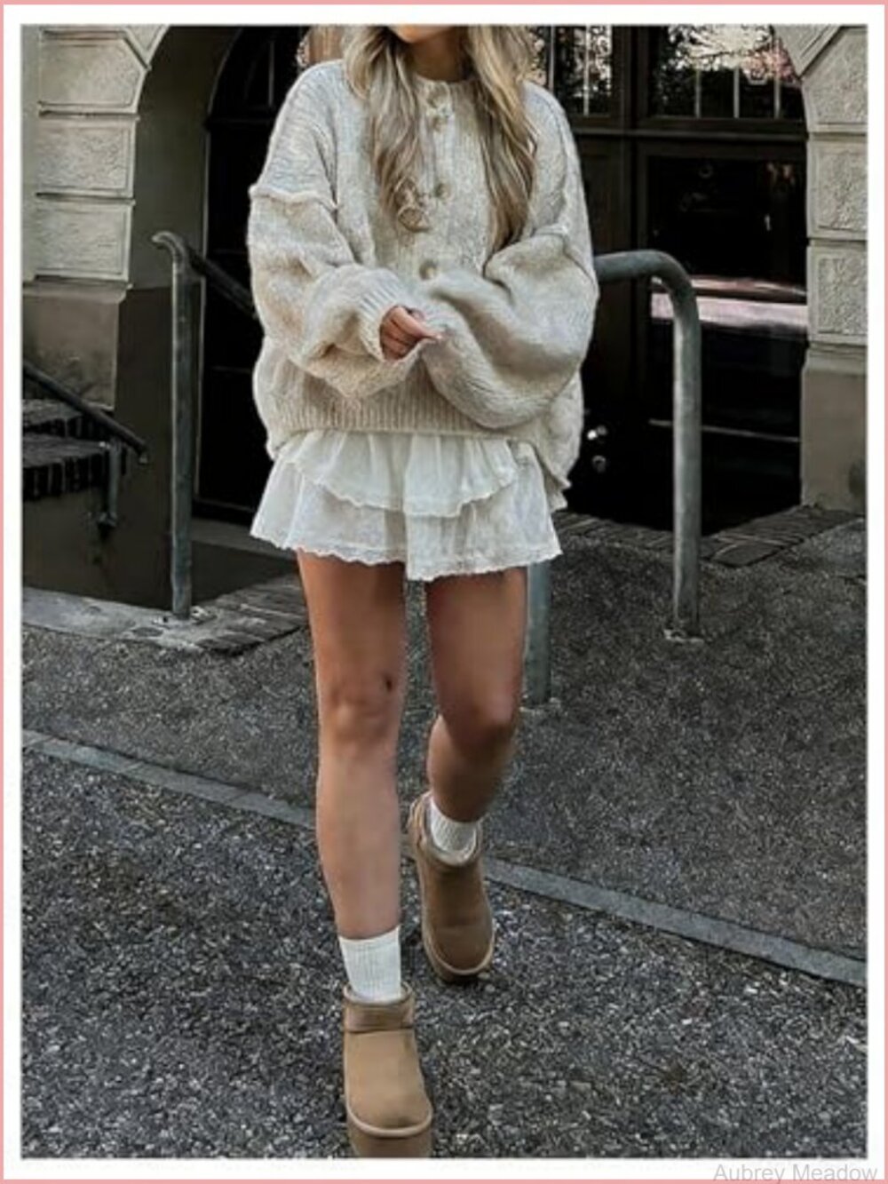Oversized Button Up Cardigan Sweater Bishop Sleeve Fall Winter - Picture 5 of 5